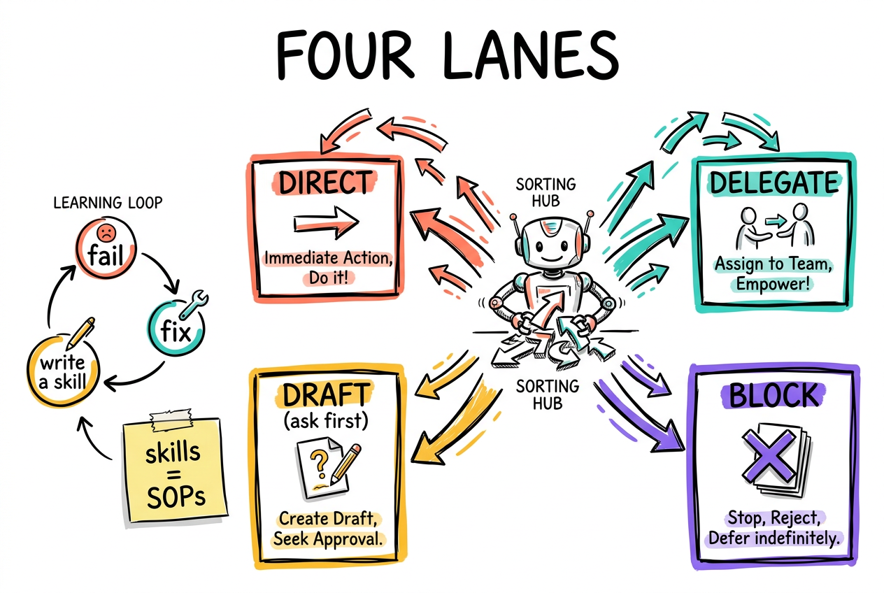 Four lanes + the recursive skill loop